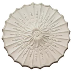 Floral-patterned Adam style plaster ceiling rose with petal edging and central flower, plaster ceiling roses, Glasgow