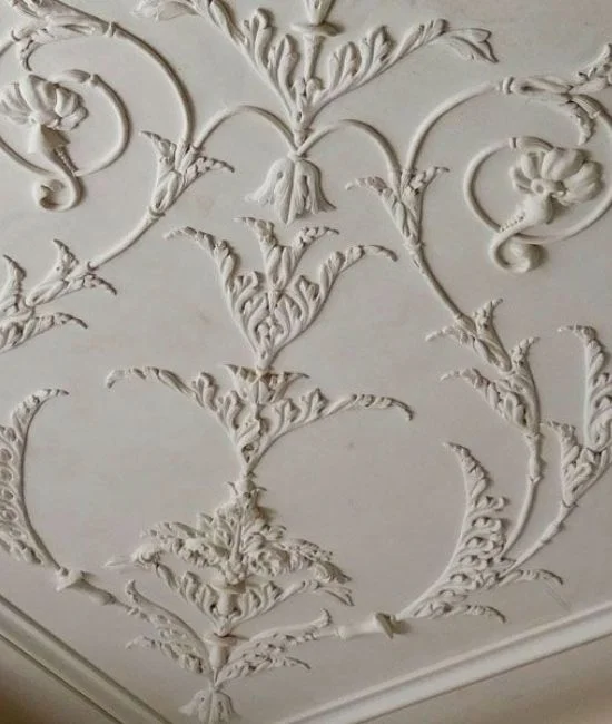 Plaster ceiling with floral and leaf patterns. — classic design — Glasgow