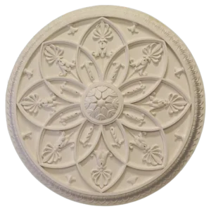 Highly detailed plaster ceiling rose with floral features – Plaster ceiling roses – Glasgow