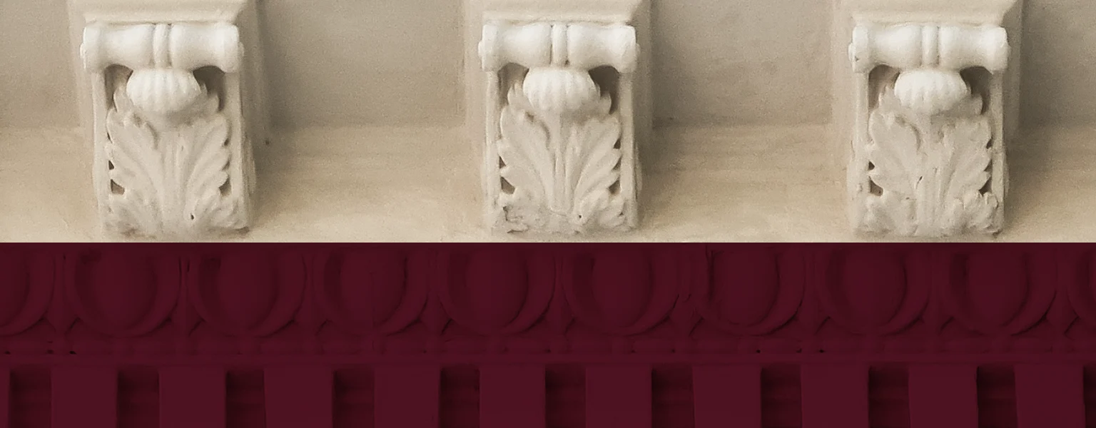 Plaster Cornicing with Burgundy Overlay - Cornicing - Glasgow Cornice Repairs