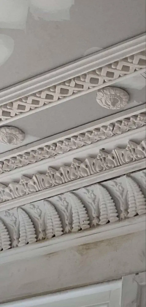 Ornate ceiling cornice with layered plaster mouldings and decorative bands – Cornice mouldings – Glasgow