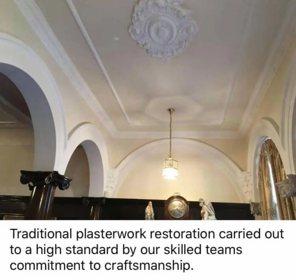 Traditional ceiling with plaster cornice – cornice mouldings Glasgow