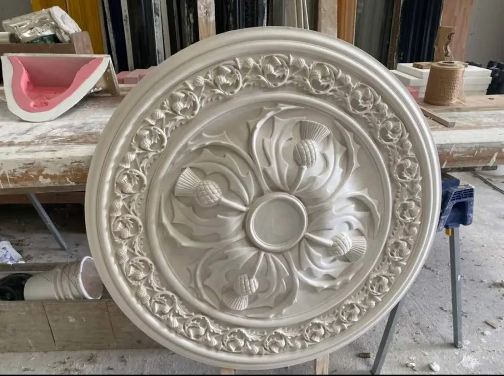 Plaster ceiling rose with thistle motif – plaster ceiling roses Glasgow