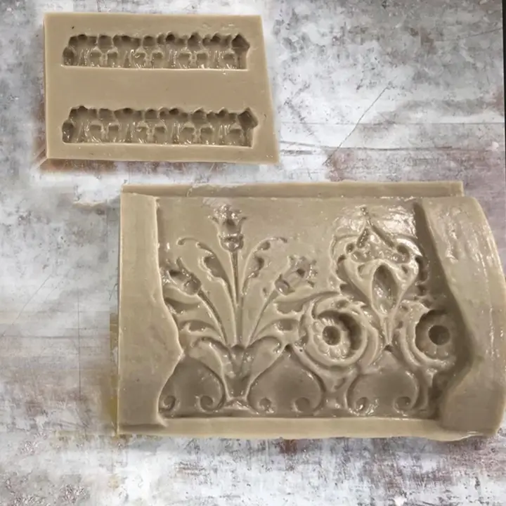 Silicone moulds prepared for casting ornate cornice patterns – Cornice mouldings – Glasgow