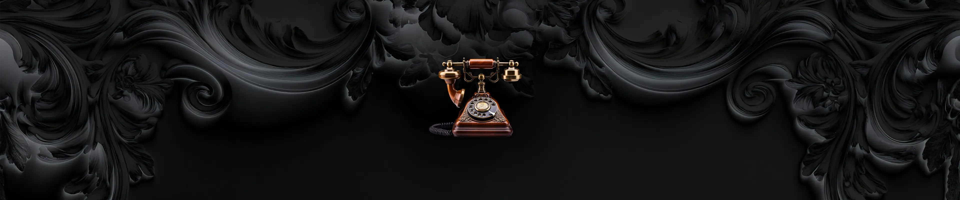 Classic rotary phone on dark background to represent contact section – Glasgow cornice services