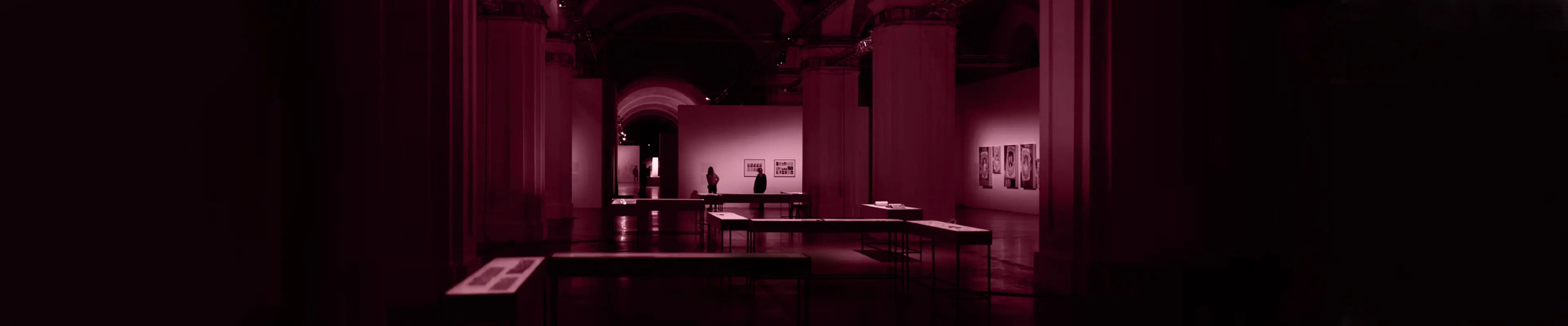 Art gallery with burgundy overlay - Gallery - Glasgow Cornice Services