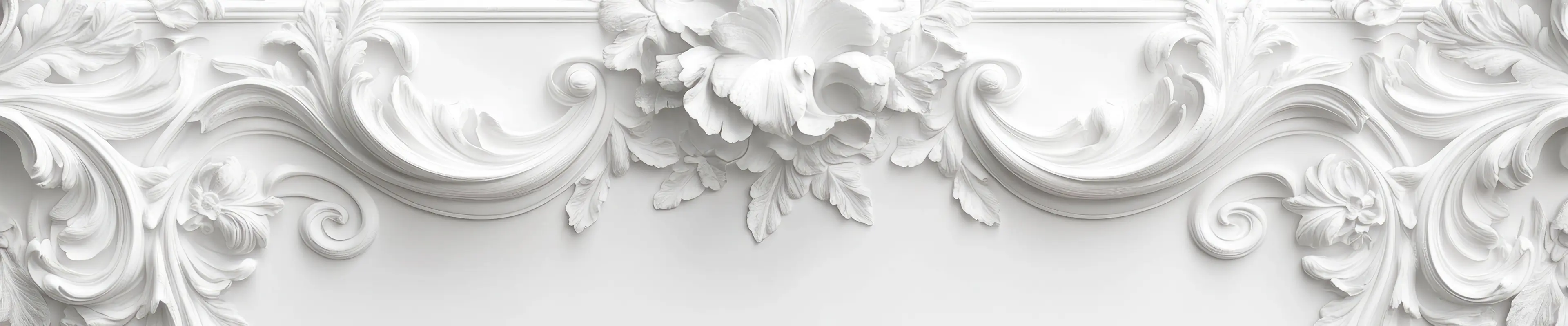 Carved floral plaster cornice with scroll details – ornamental plaster – Classic Design, Glasgow