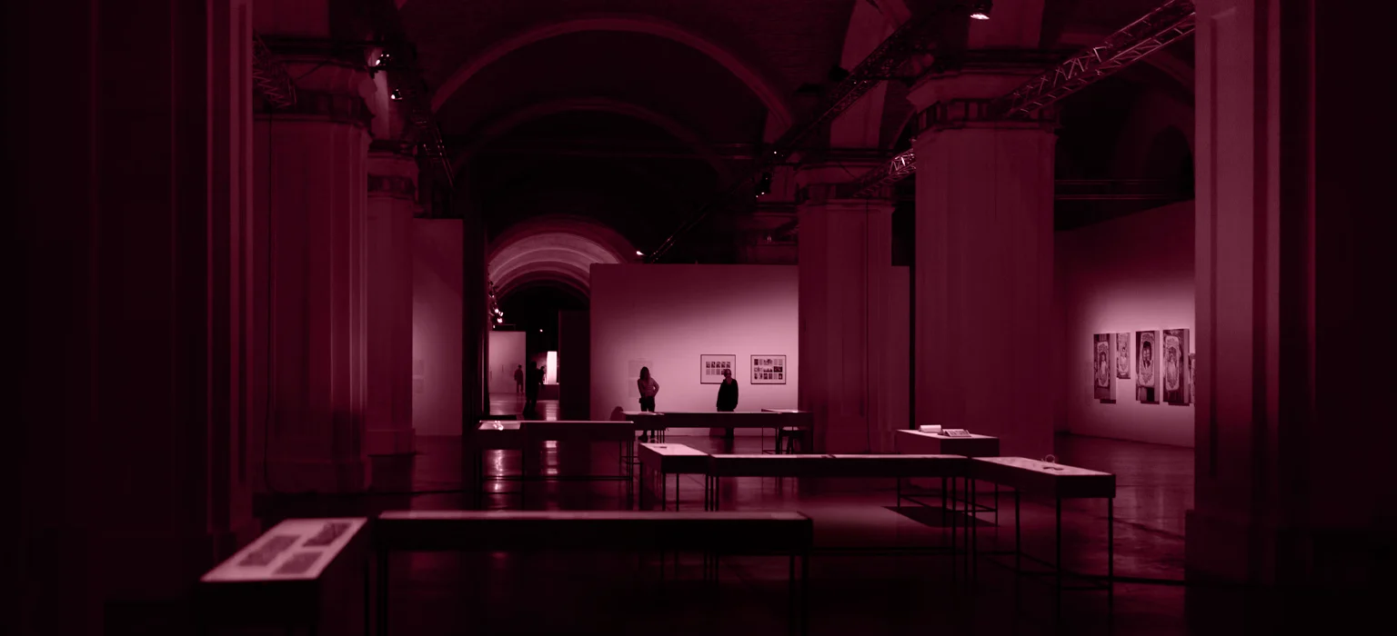 Art gallery with burgundy overlay - Gallery - Glasgow Cornice Services