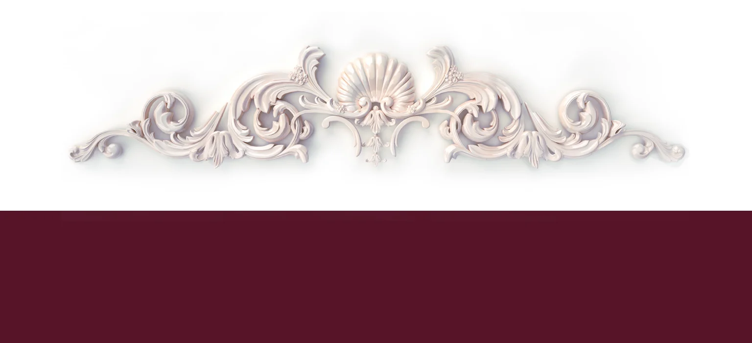 Stylised Plaster Moulding With Burgundy Overlay - Plaster Moulding - Glasgow Cornice Repairs