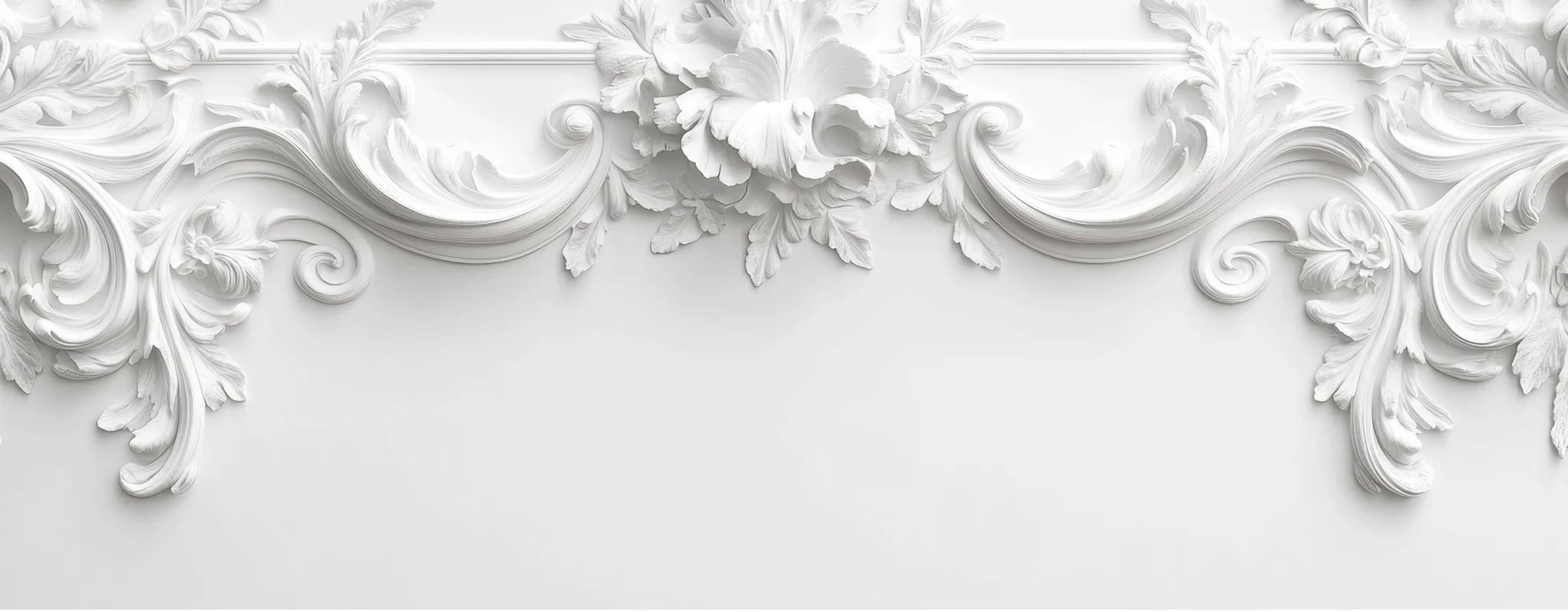 Carved floral plaster cornice with scroll details – ornamental plaster – Classic Design, Glasgow