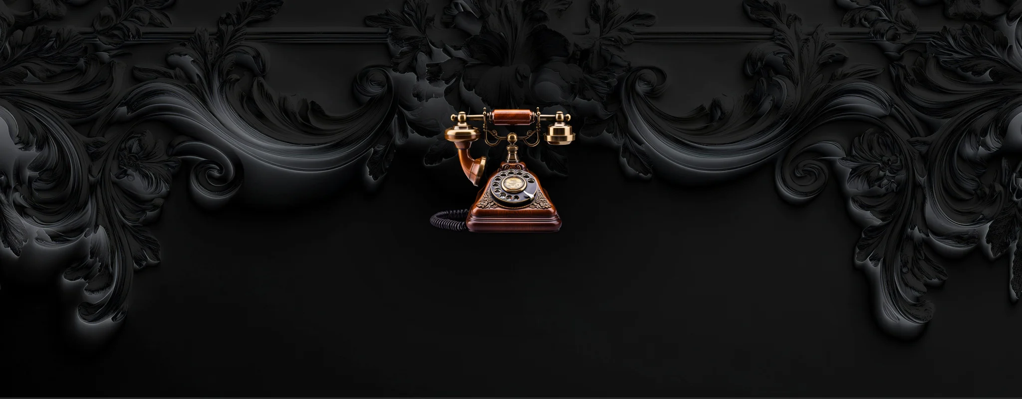 Classic rotary phone on dark background to represent contact section – Glasgow cornice services