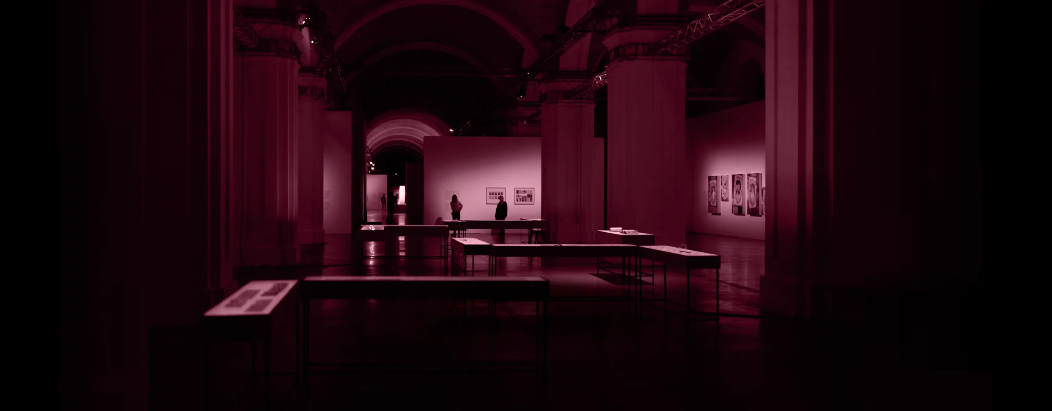 Art gallery with burgundy overlay - Gallery - Glasgow Cornice Services