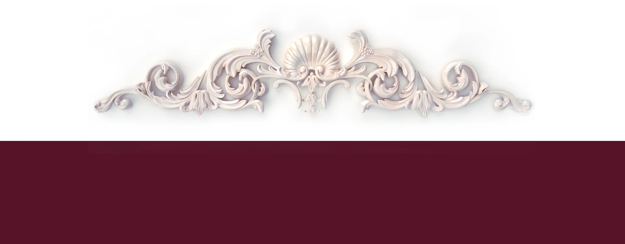 Stylised Plaster Moulding With Burgundy Overlay - Plaster Moulding - Glasgow Cornice Repairs