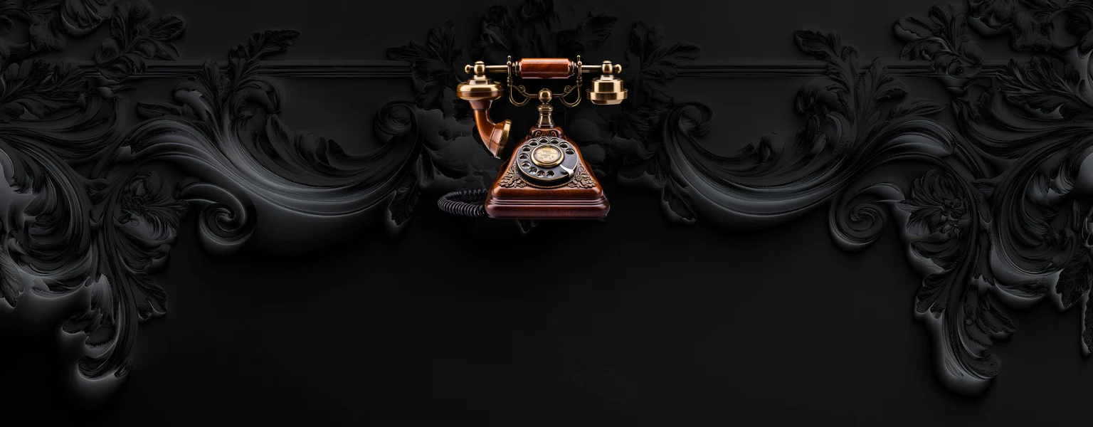 Classic rotary phone on dark background to represent contact section – Glasgow cornice services