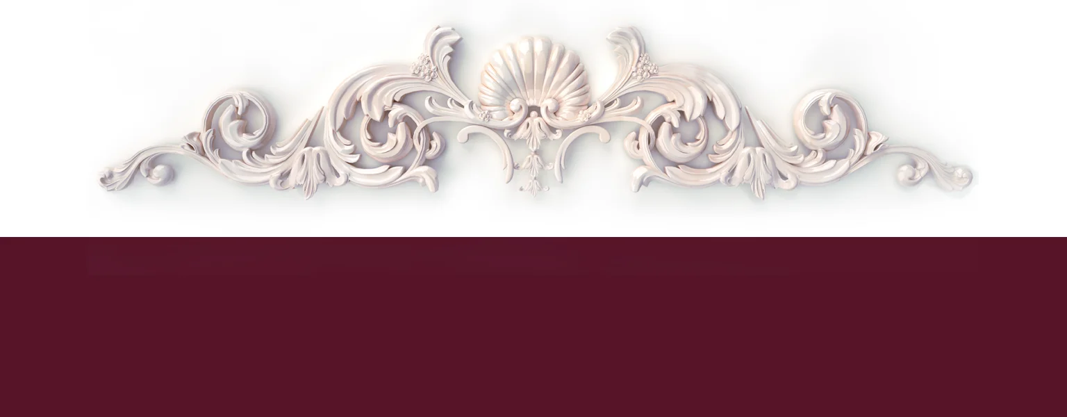 Stylised Plaster Moulding With Burgundy Overlay - Plaster Moulding - Glasgow Cornice Repairs