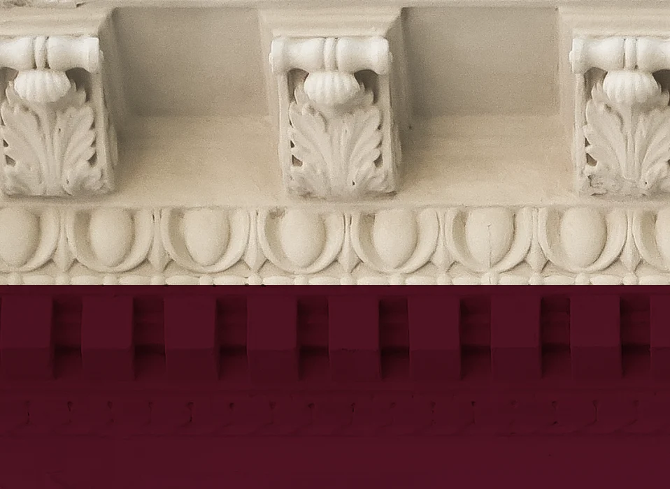 Plaster Cornicing with Burgundy Overlay - Cornicing - Glasgow Cornice Repairs