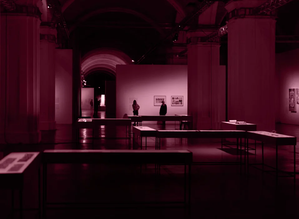 Art gallery with burgundy overlay - Gallery - Glasgow Cornice Services
