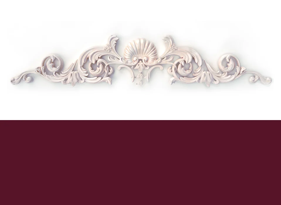 Stylised Plaster Moulding With Burgundy Overlay - Plaster Moulding - Glasgow Cornice Repairs